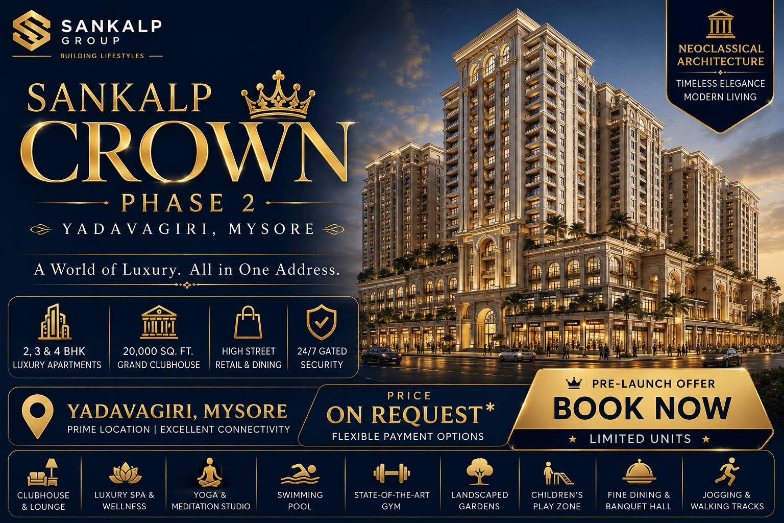 Sankalp Crown Phase 2 Yadavagiri Luxury Apartments Mysore