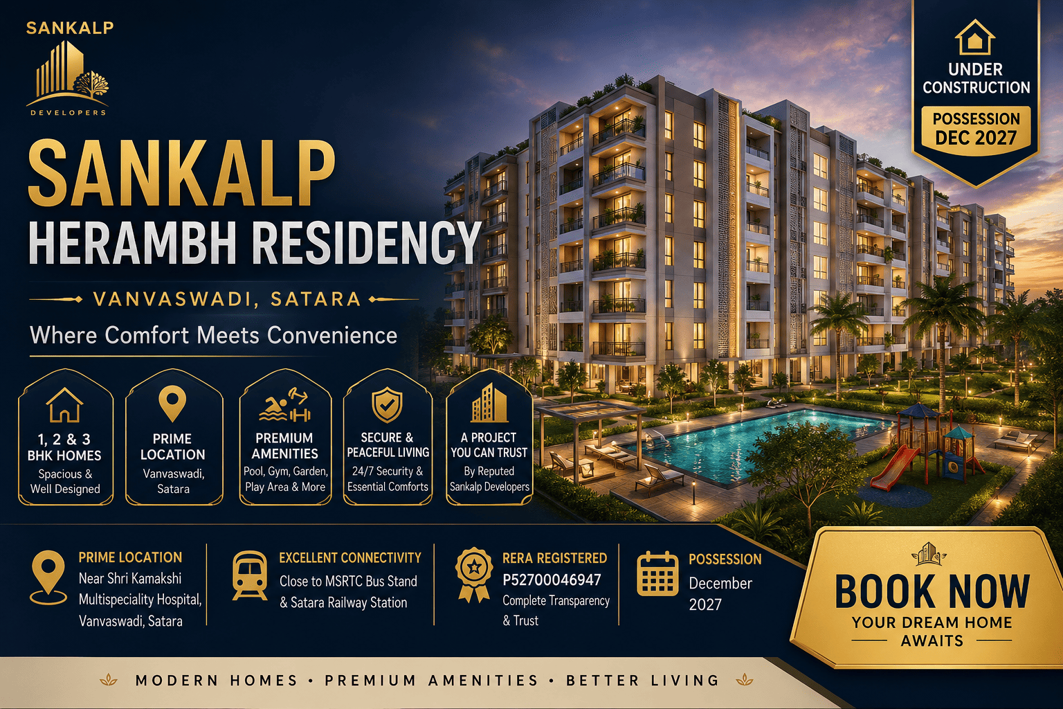 Sankalp Herambh Residency Vanvaswadi - Under Construction Homes in Satara