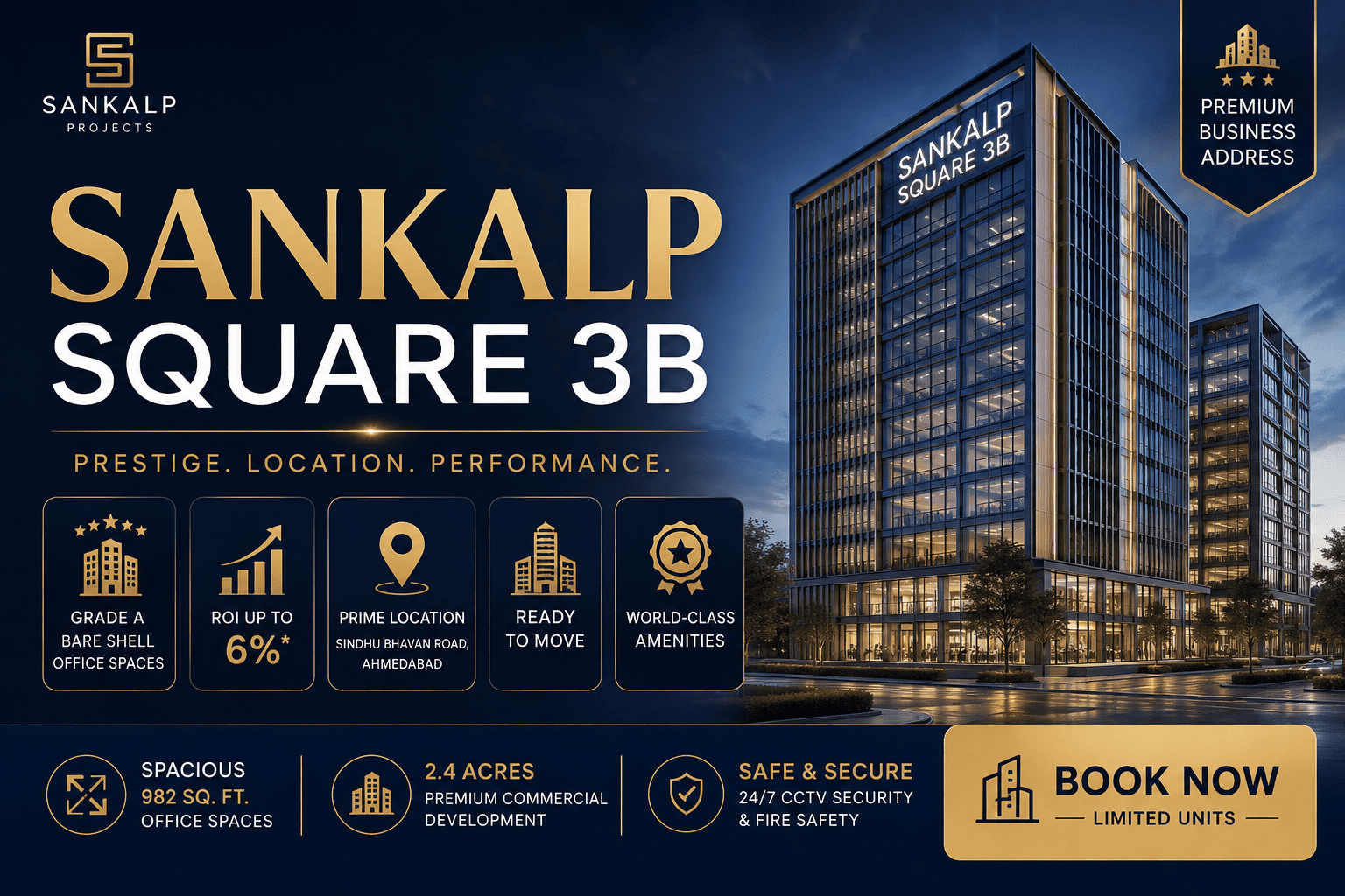 Sankalp Square 3B Commercial Office Space Ahmedabad
